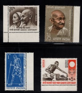 India Scott  497-500 MNH** Gandhi set