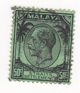 1936-37 STRAITS SETTLEMENTS KGV USED 50cents