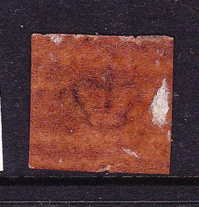 DANISH WEST INDIES  1856  3c DARK CARMINE BROWN GUM  FU  SG 1