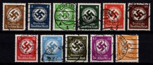 Germany 1934 Official Stamps, with Wmk., Part Set [Used]