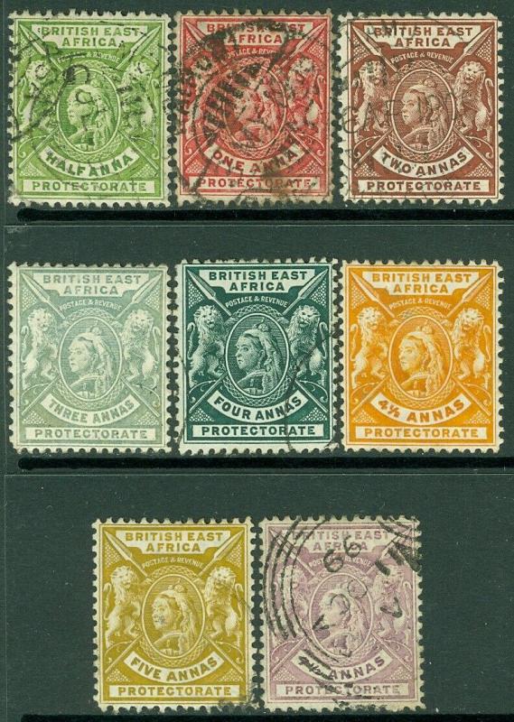 EDW1949SELL : BRITISH EAST AFRICA 1896-1903 Scott #72/81 Mint or Used. Cat $70.