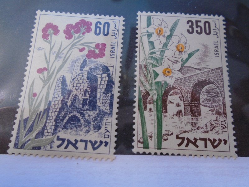 Israel  #  84-85  MNH  Flowers