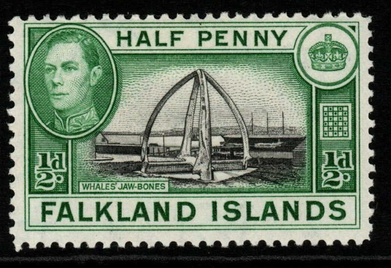 FALKLAND ISLANDS SG146 1938 ½d BLACK & GREEN MTD MINT