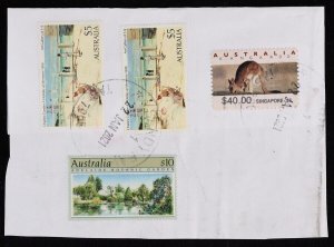 AUSTRALIA 1994 Counter Printed Stamp $40 Kangaroo Singapore 95 imprint. Unique.