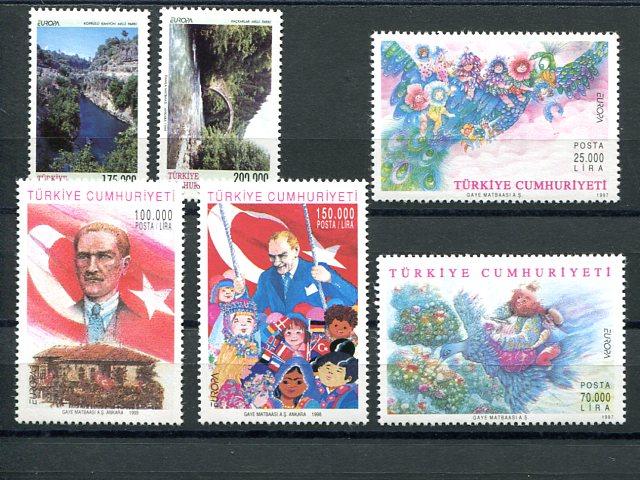 Turkey 1997-,1999 Europa sets VF NH - Lakeshore Philatelics