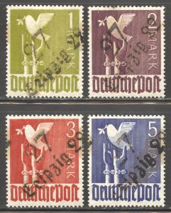 Leipzig District 1948 Revaluation of Mark Provisional Overprints - Mi IIaV-IIdV