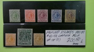 Falkland Islands 1921-1929 Scott# 41-48 OG Light Hinge VF-XF complete set of 8