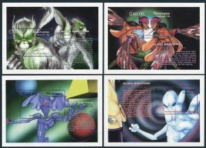 Nicaragua 2020-2027, MNH. Michel Bl.214-221. Reported Alien Sightings, 1994.