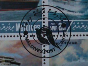 ​MALDIVES-2019 WORLD FAMOUS CRUISE SHIPS-CTO SHEET VERY FINE LAST ONE