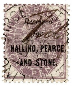 (I.B) QV Commercial Overprint : Halling Pearce & Stone 