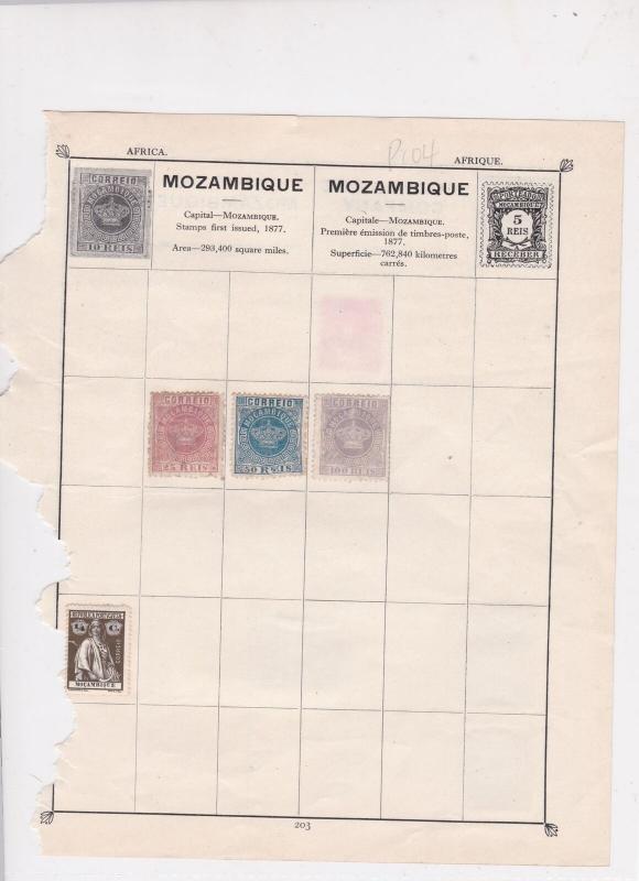 Mozambique Stamps on Album Page ref R18910