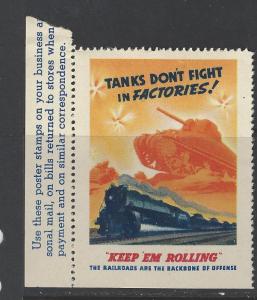 WW2 Era Union Pacific Railroad Train Promotional Poster Stamp  (AW31)