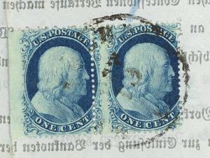 20 Var RARE MISPERFORATED PAIR GERMAN CIRCULAR WRAPPER