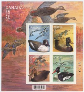 Canada - 2166a - Ducks and Duck Decoys Mini Souvenir Sheet - Mint nh