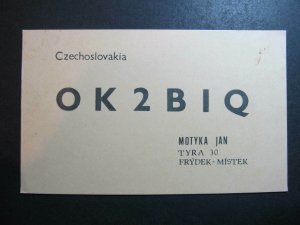 10452 Amateur Radio QSL Card FRYDEK MISTEK CZECHOSLOVAKIA-