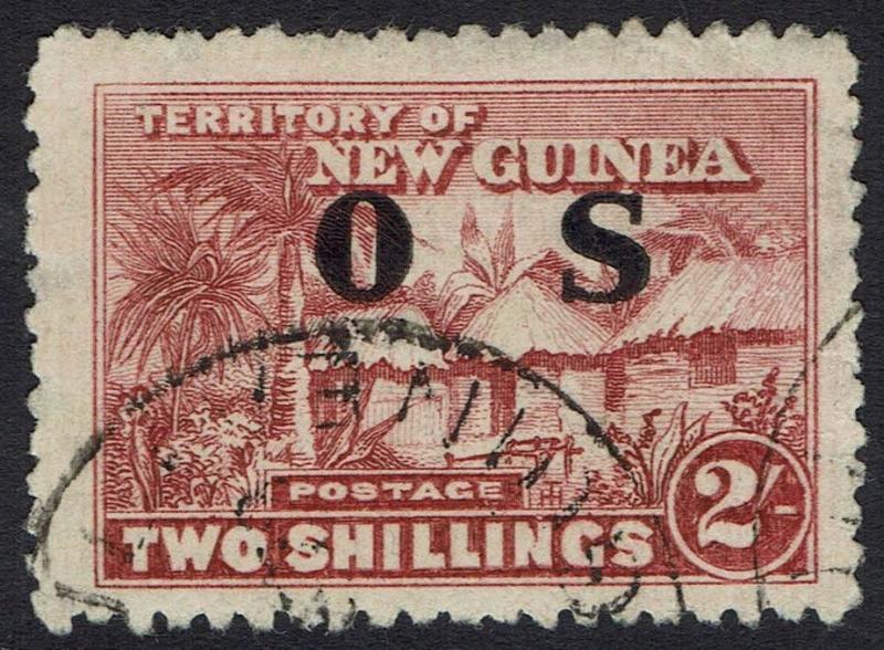 NEW GUINEA 1925 HUT OS 2/- USED 