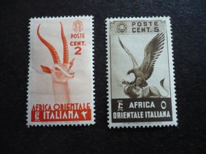Stamps - Italian East Africa - Scott# 1-2 - Mint Hinged Partial Set of 2 Stamps