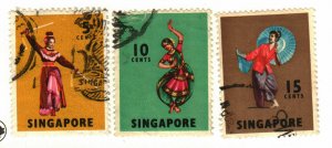 Singapore #86, 88-9 used Dancers