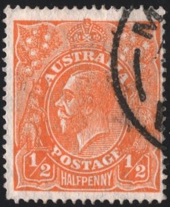 Australia SC#113 ½d King George V  Single (1932) Used