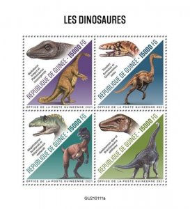 Guinea - 2021 Dinosaurs, Plateosaurus - 4 Stamp Sheet - GU210111a