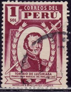 Peru, 1938, Toribio de Luzuriaga, 1s, sc#381, used