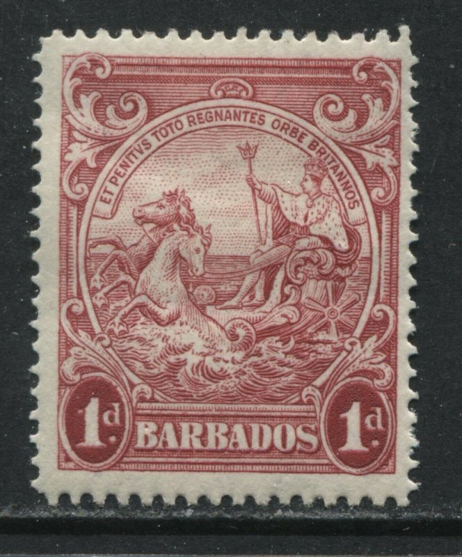 Barbados KGVI 1938 1d carmine perf 13 1/2 by 13 mint o.g. hinged