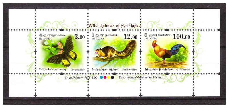 SRI LANKA 2018 Wild Animals sheetlet MNH