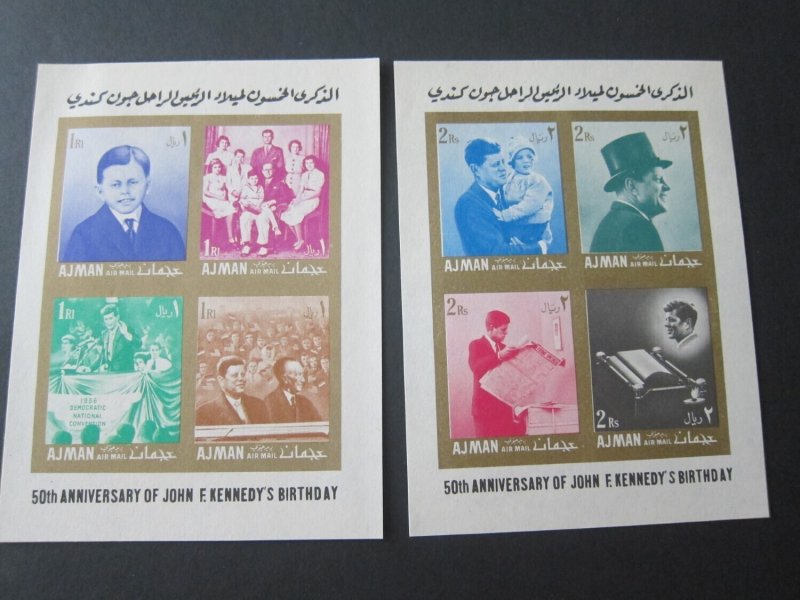 Ajman Mi 11A,11B John F Kennedy set MNH