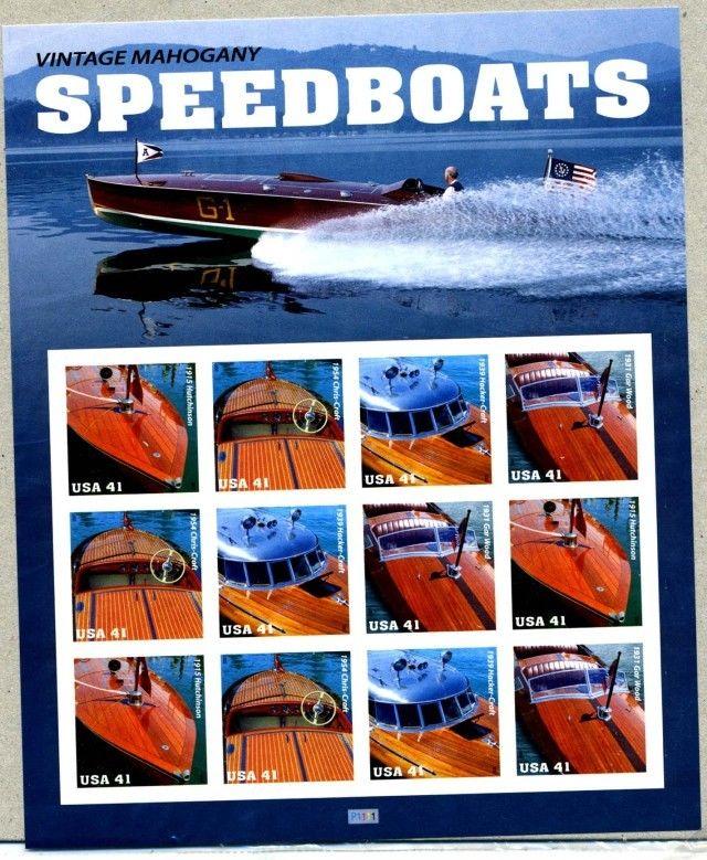 SCOTT 4160-63 SPEEDBOATS 41ct 12 STAMP SHEET