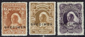 NIGER COAST 1897 QV SPECIMEN SET WMK CROWN CA