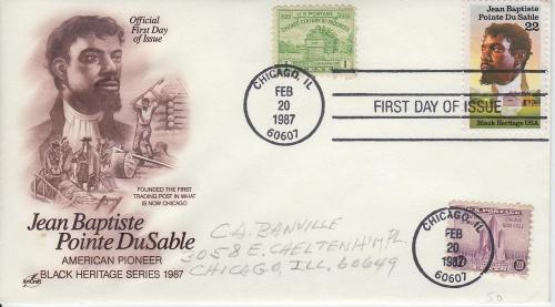 1987 Jean Baptiste DuSable (Scott 2249) Artcraft Combo FDC