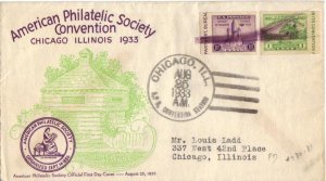 US 730a 731a (PL-12) 1c & 3c Imperfs. on one FDC Beverly Hills Cachet ECV $75.00