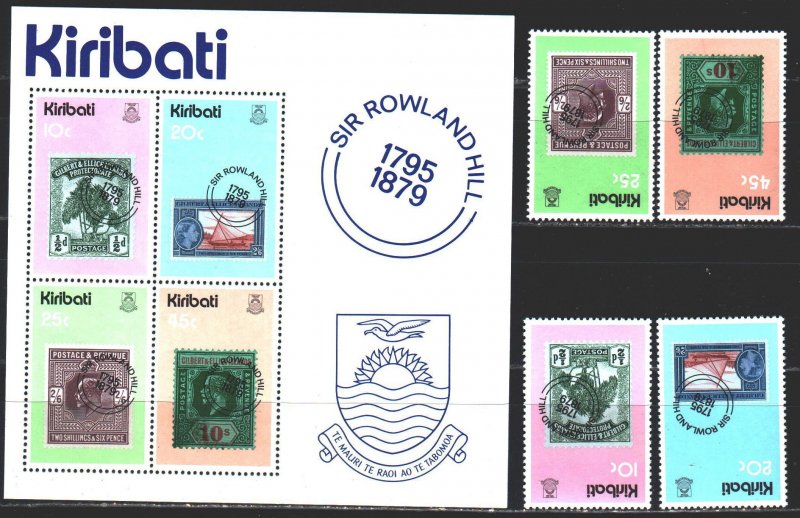 Kiribati. 1979. 338-41, bl 6. stamps on stamps. MNH.