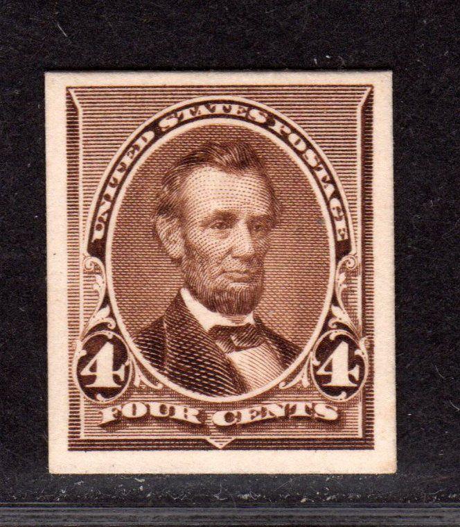 $US Sc#222P4 Mint/XF, Plate Proof on card, Cv. $25