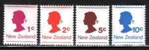 New Zealand #651-54 ~ Cplt Set of 4 ~ QEII, Coil Samps ~ Unusedl, LHM  (1978)