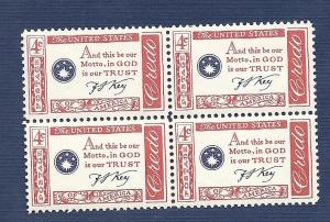 1142 4c Credo - Key  block of 4 VF/MNH/OG 