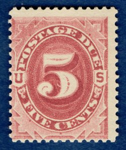 [0608] 1891 Scott#J25 mlh 5c bright claret cv:$100 (Postage due)