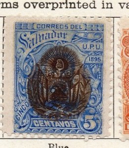 Salvador 1895 Early Issue Fine Mint Hinged 5c. Optd 126337