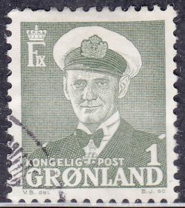 Greenland 28 USED 1950 King Frederik IX