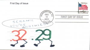 #2887 G Rate - Flag Homespun FDC