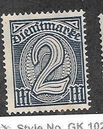 Germany #O12  2M dark blue   (MNH) CV$4.25