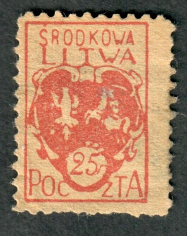 Central Lithuania #1 used single (perfrorated)