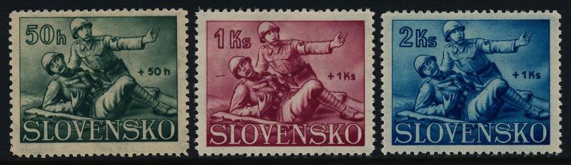 Slovakia B2-4 MNH Military, Medical Corpsman & Wounded Soldier