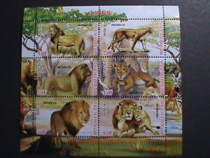 CHAD-2011-WORLD FAMOUS BEAUTIFUL LOVELY LIONS MNH S/S SHEET-VERY FINE