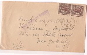 British Honduras 1925 KGV 2c x 2 on cover to USA (bao)