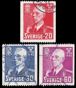 Sweden 1943 Sc 338-40 uf