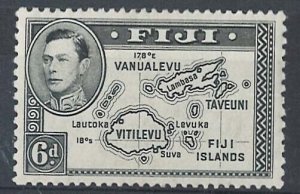 Fiji 1938 6d black Die I sg260 fine mint light horiz crease cat £60