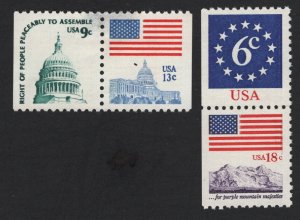 United States MINT Scott Number BOOKLET PAIRS 1623Bc & 1893c  MLH  #D2 - BARNEYS