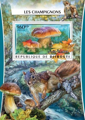 Djibouti Mushrooms Squirrel Animals Fauna Nature MNH stamp set