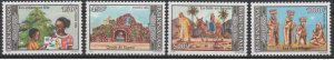 1995 Burkina Faso Mi. 1369 - 1372 Christmas Christmas Religion Children Donkey-